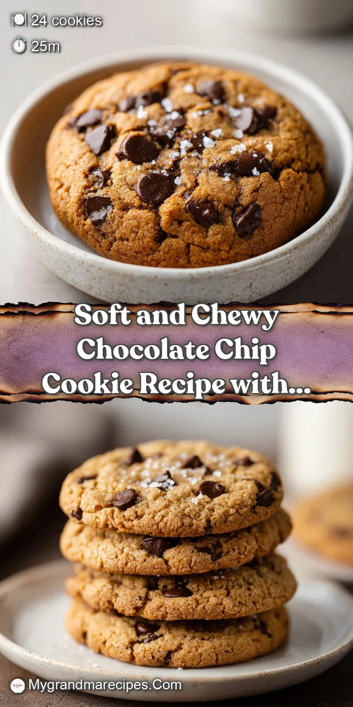 Close-up of a perfectly baked chocolate chip cookie with rich, dark chocolate chips oozing out.