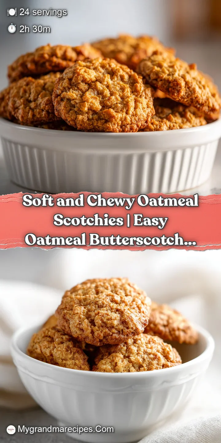 Close-up of a warm, slightly cracked oatmeal cookie with gooey butterscotch chips peeking through its soft texture.