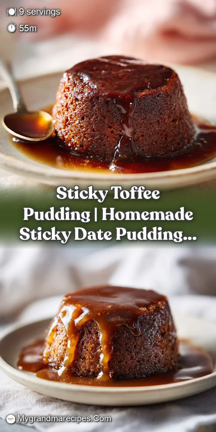 Close-up of fudgy date sponge pudding, its sticky caramel sauce pooling around the edges