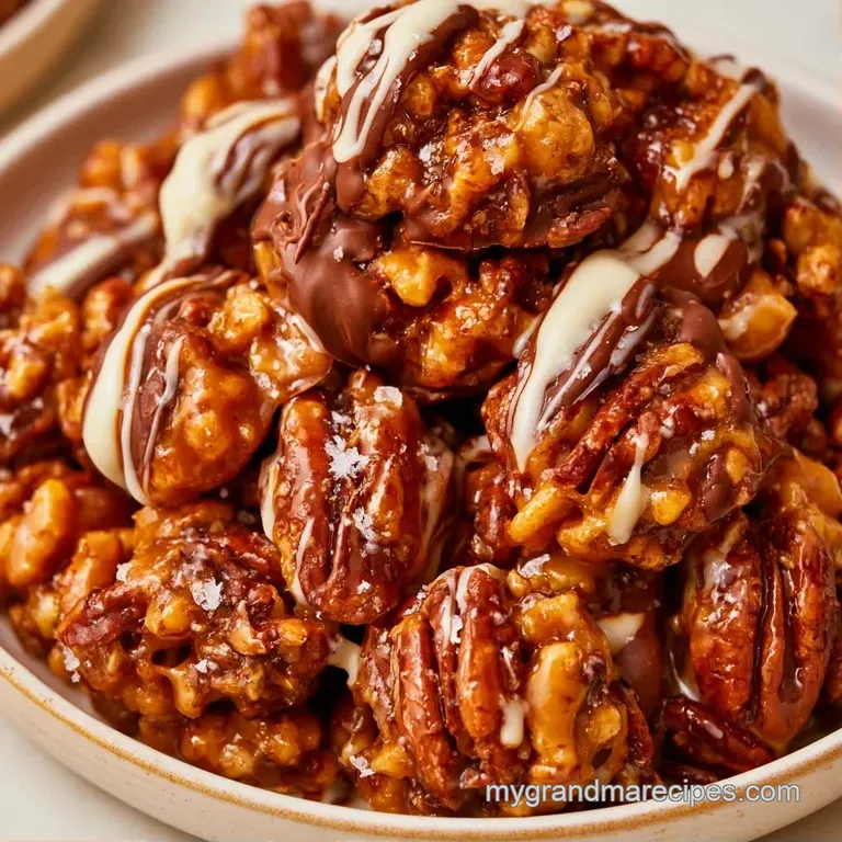 Neat squares of rich chocolate and toasted pecans arranged on a white ceramic plate beside a folded linen napkin.