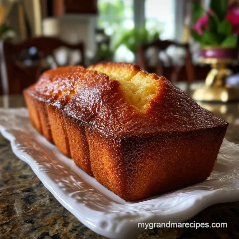 Thick slice of pound cake, neatly plated with a dollop of whipped cream and a few fresh berries, perfect for an elegant de...