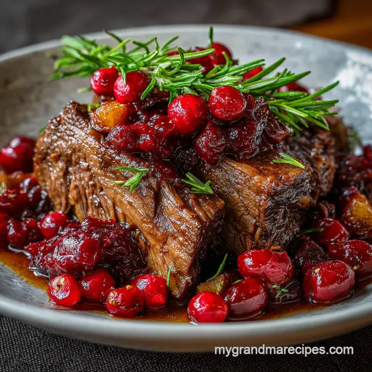 Slow-Braised Beef Roast with Cranberry Balsamic Glaze