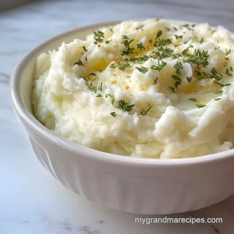 Silky mashed potatoes piped elegantly, topped with melted butter and chives. A sophisticated comfort food.