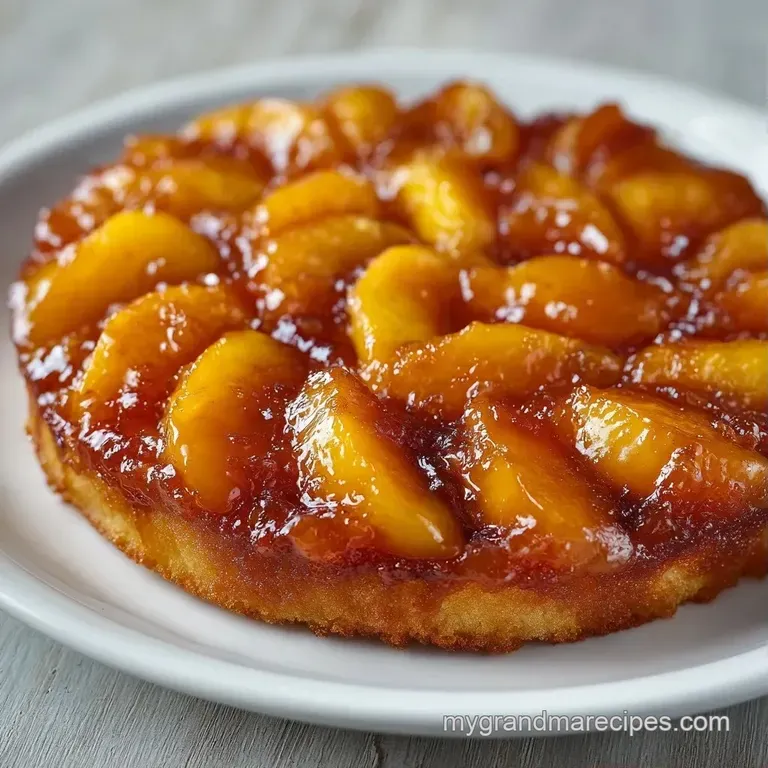 A warm slice of golden fruit cobbler topped with a melting scoop of vanilla ice cream on a white porcelain plate.
