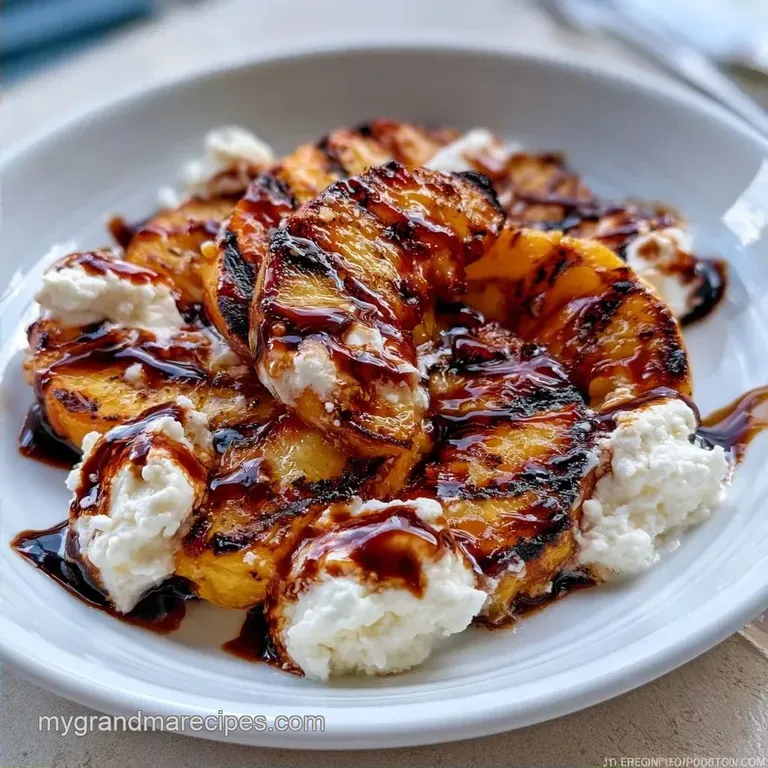 Grilled Peaches with Goat Cheese & Balsamic: Tangy