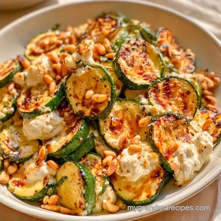 Grilled Zucchini Goat Cheese with Pine Nuts