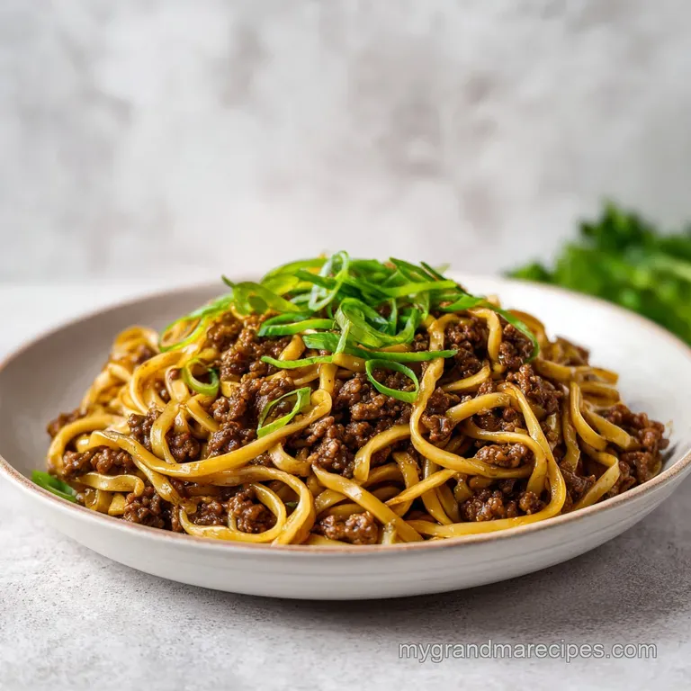 Mongolian Ground Beef Noodles Recipe
