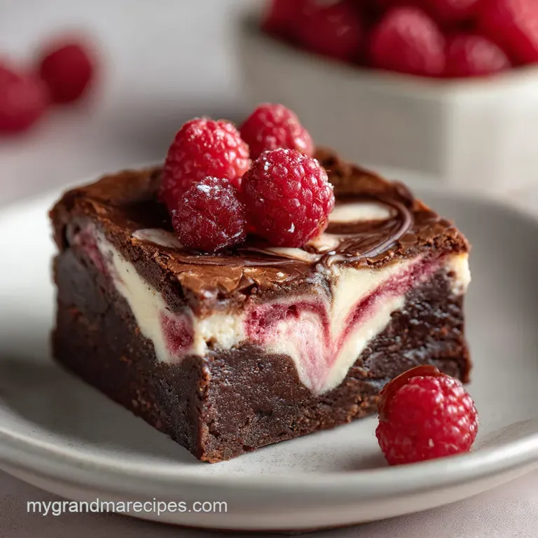 Heart Shaped Brownie with Raspberry Swirl & Cheesecake