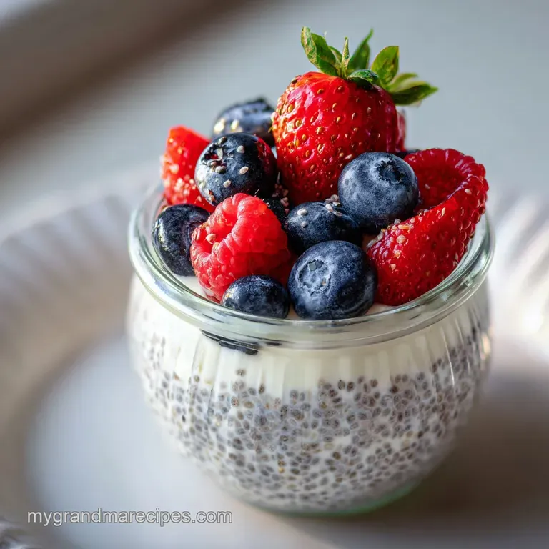 High Protein Chia Seed Pudding with Greek Yogurt and Fresh Berries