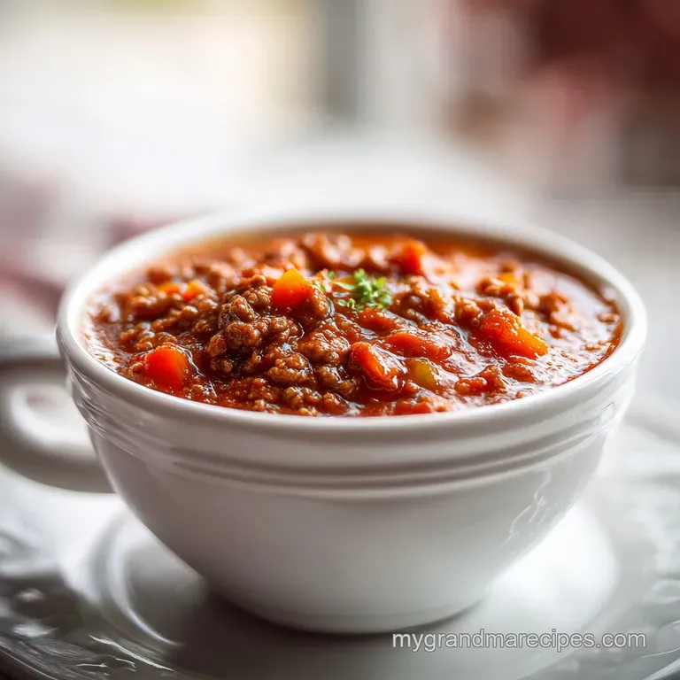Homemade Hot Dog Chili with Ground Beef