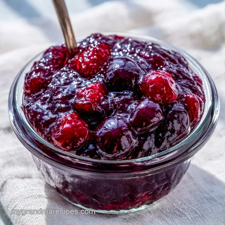Glossy purple preserves served in a small ceramic bowl next to golden toasted sourdough and fresh plum slices.