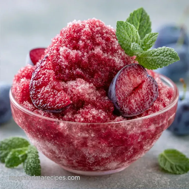Indian Spiced Plum Granita with Fresh Ginger