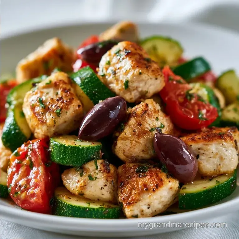 Mediterranean Chicken Zucchini Bake with Feta
