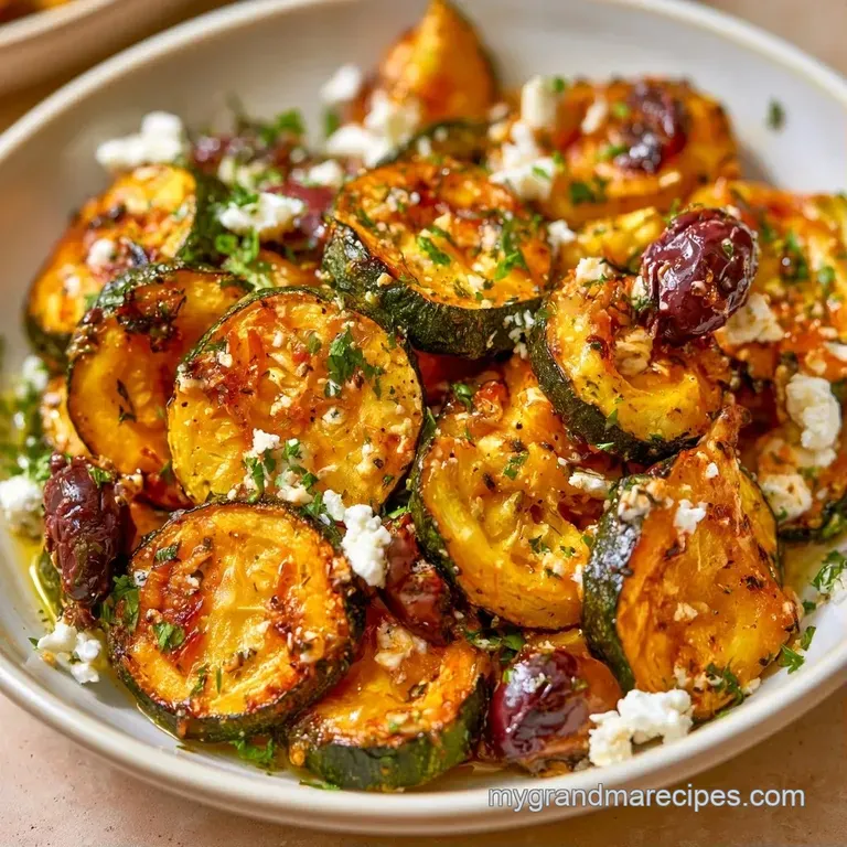 Neatly sliced baked zucchini squares with melted golden cheese on a white plate, garnished with fresh parsley.