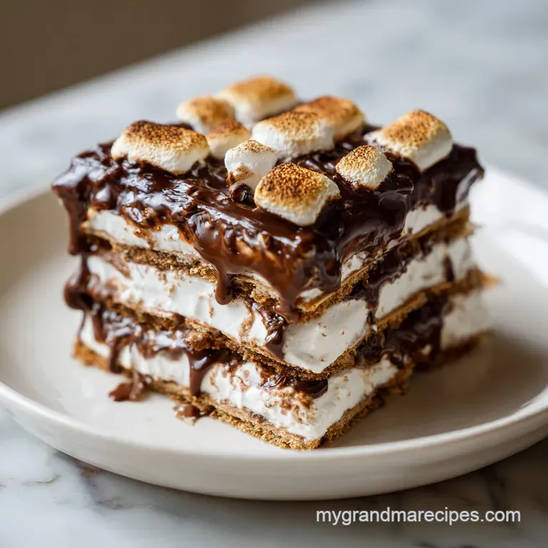 No Bake Smores Icebox Cake: Layered Graham Cracker Dessert