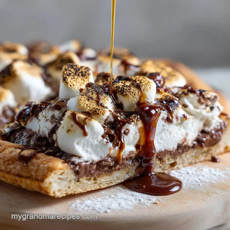 Nutella Smores Dessert Pizza: Marshmallow Topped