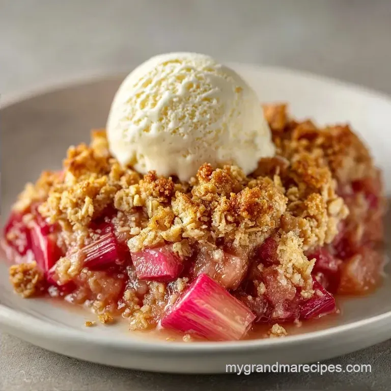 Old Fashioned Rhubarb Crisp with Oats