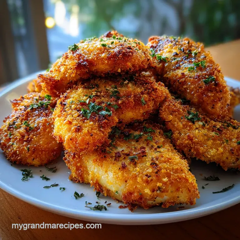 Plated chicken thigh with herbs; skin glistens under warm light. Beside it, vibrant vegetables create a colorful, inviting...