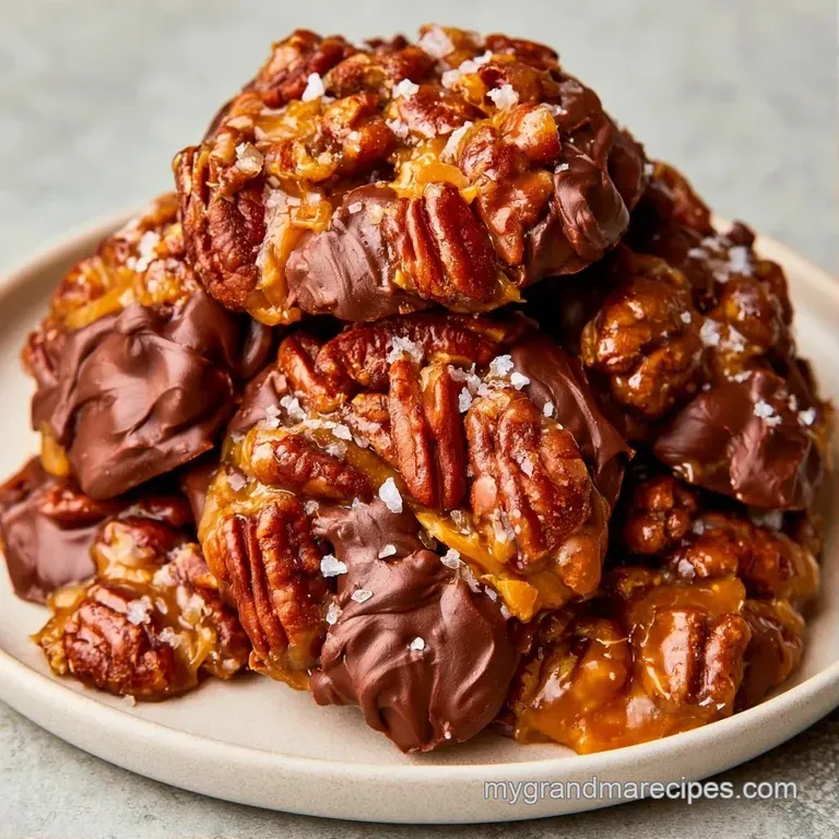 Small, amber-colored nutty treats arranged neatly on parchment paper with a sprinkle of coarse sea salt flakes.