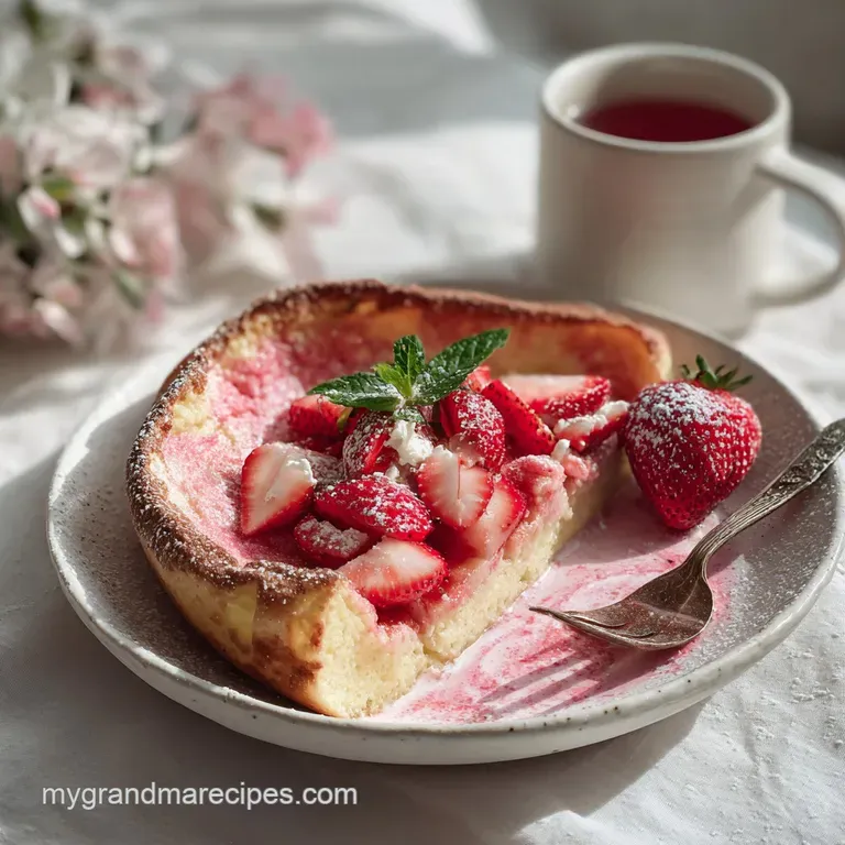 Elegant pink and red brunch plate: heart waffle half, juicy ruby grapefruit slice, sugared donut, dusted with powdered sugar.