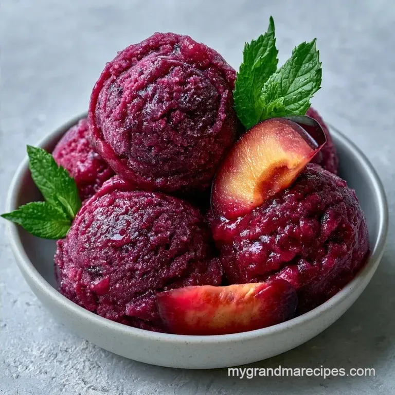 Velvety Plum Vanilla Sorbet