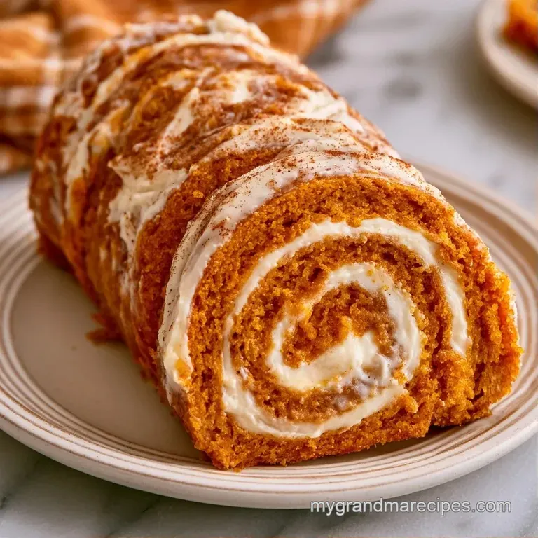Sliced orange cake swirls arranged on a white ceramic plate, finished with a dusting of snowy powdered sugar.