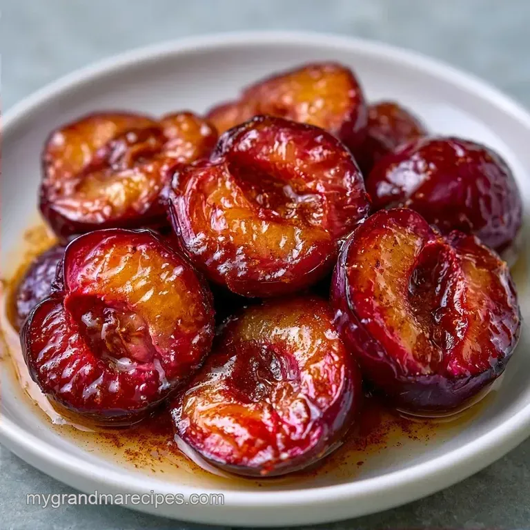 Quick Baked Plums with Brown Sugar and Cinnamon