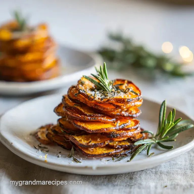 Rosemary Parmesan Sweet Potato Stacks