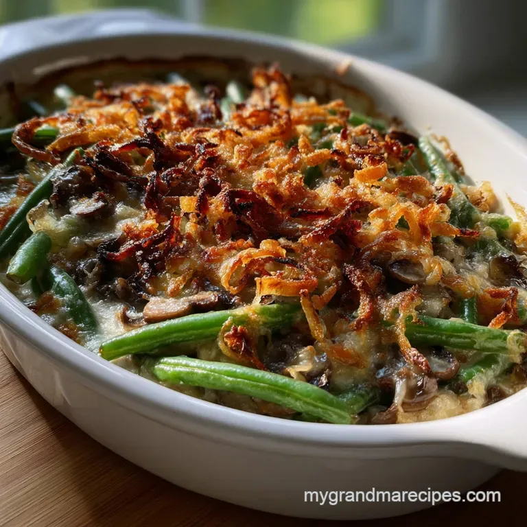 Green Bean Casserole From Scratch with Crispy Shallots
