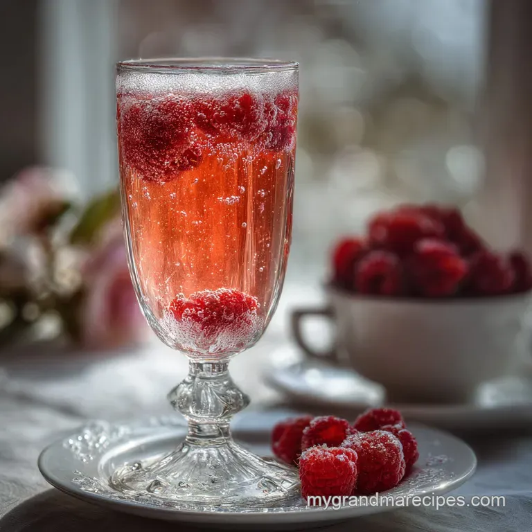 Popular Valentines Day Mocktail with Sparkling Raspberry