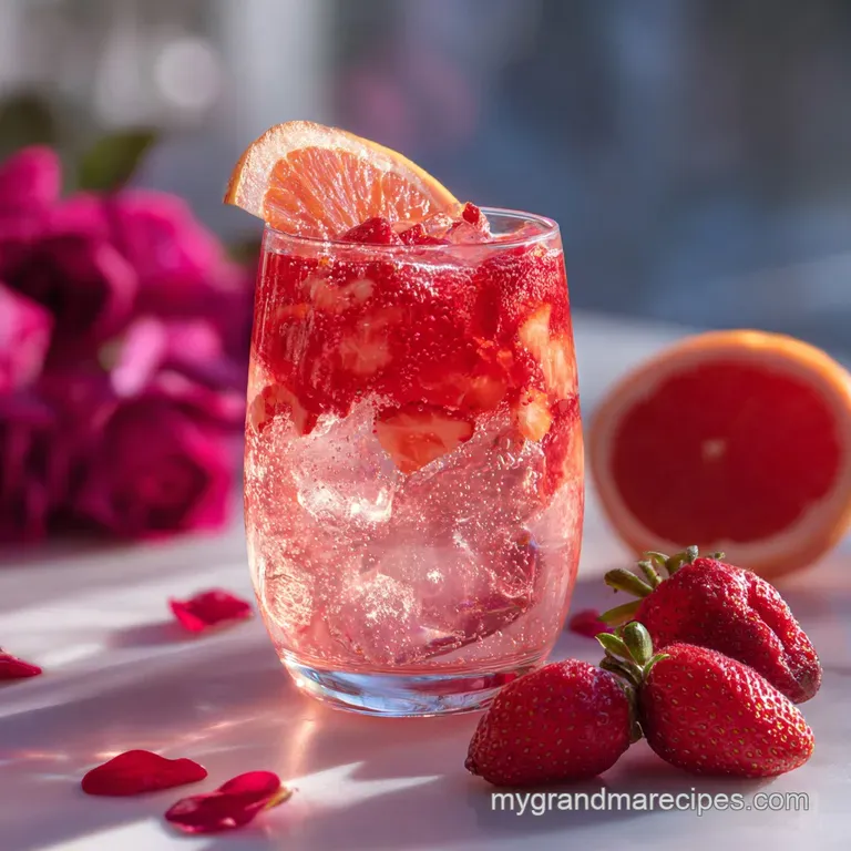 Elegant stemmed glass filled with vibrant pink punch, garnished with a sugared rim, raspberries, and a delicate citrus twist.