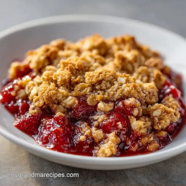 Old Fashioned Strawberry Rhubarb Crisp: Golden and Tart