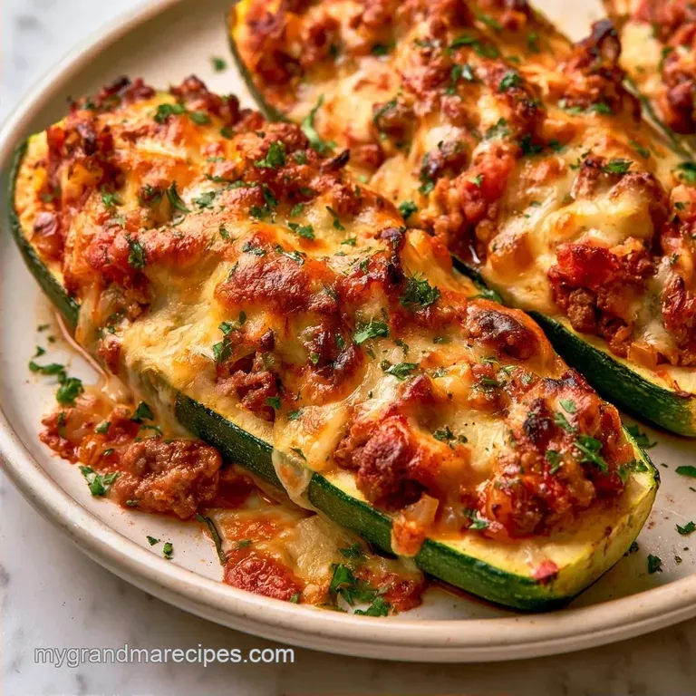 Taco Stuffed Zucchini Boats with Ground Beef