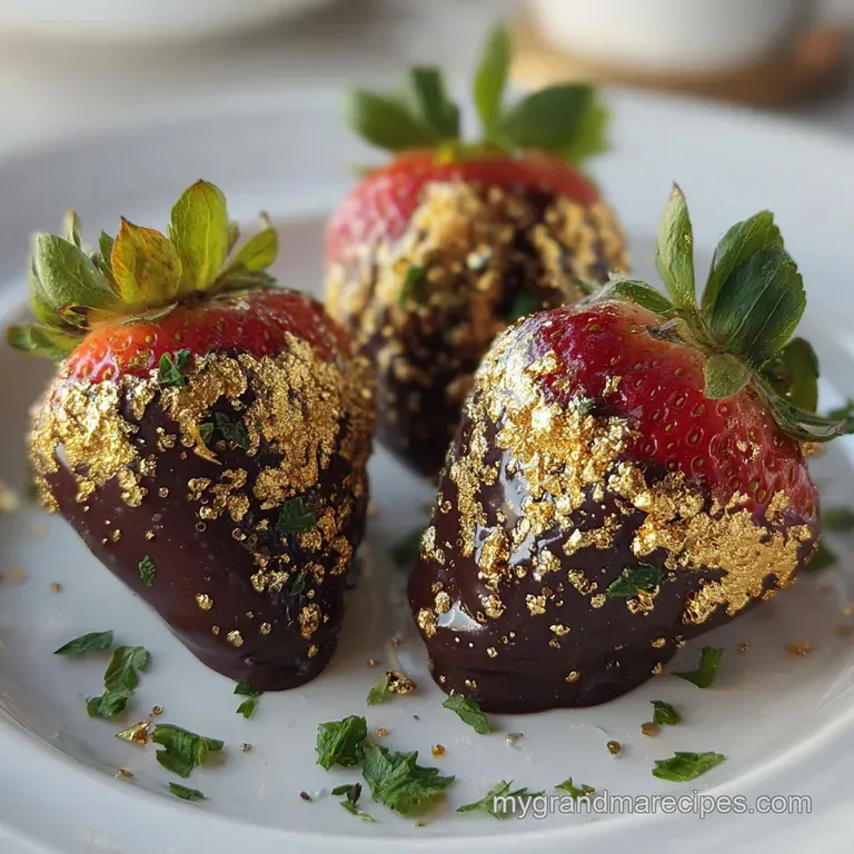 Valentine s Black Chocolate Gold Covered Strawberries