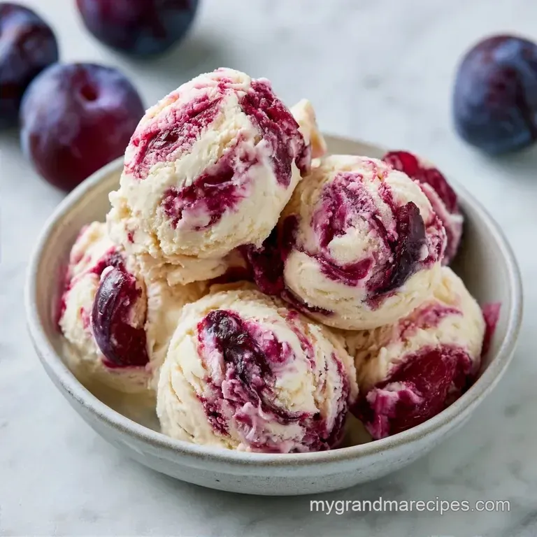 Creamy Vanilla Plum Ice Cream