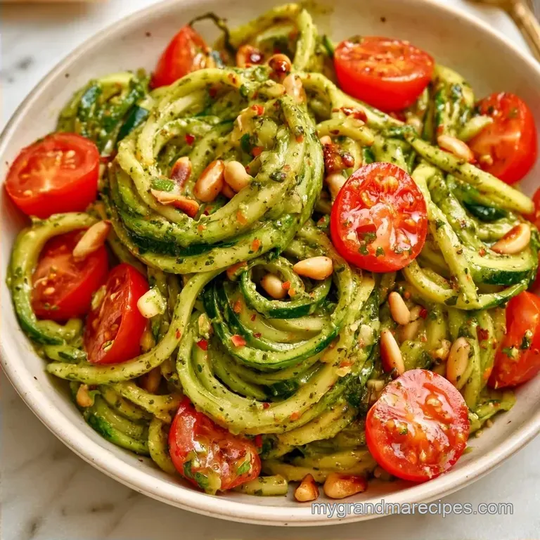 Healthy Zucchini Noodles With Pesto and Tomatoes